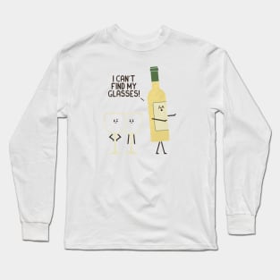 Lost Glasses - White Long Sleeve T-Shirt